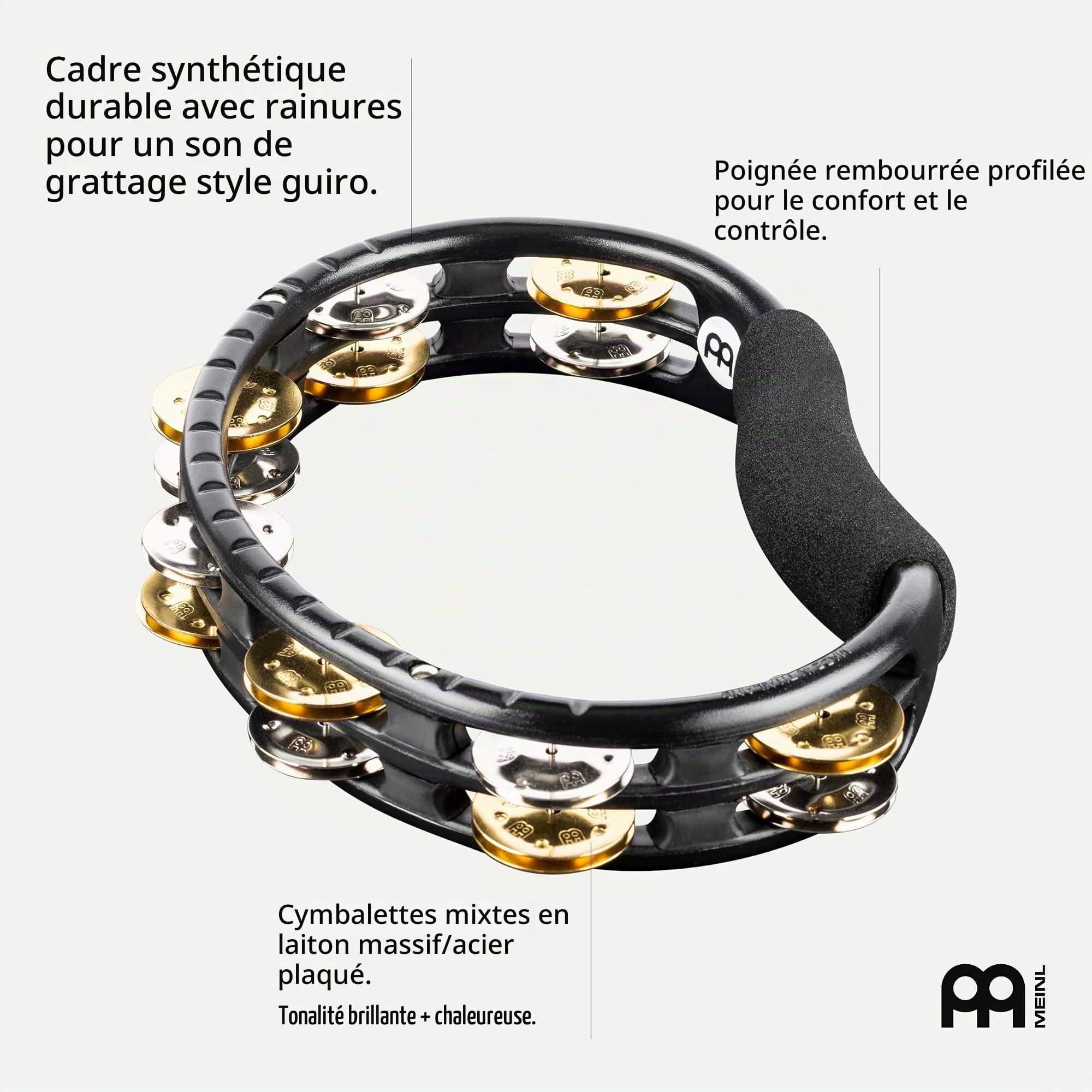 Meinl TMT1M-BK tambourin demi-lune noir (sans peau)