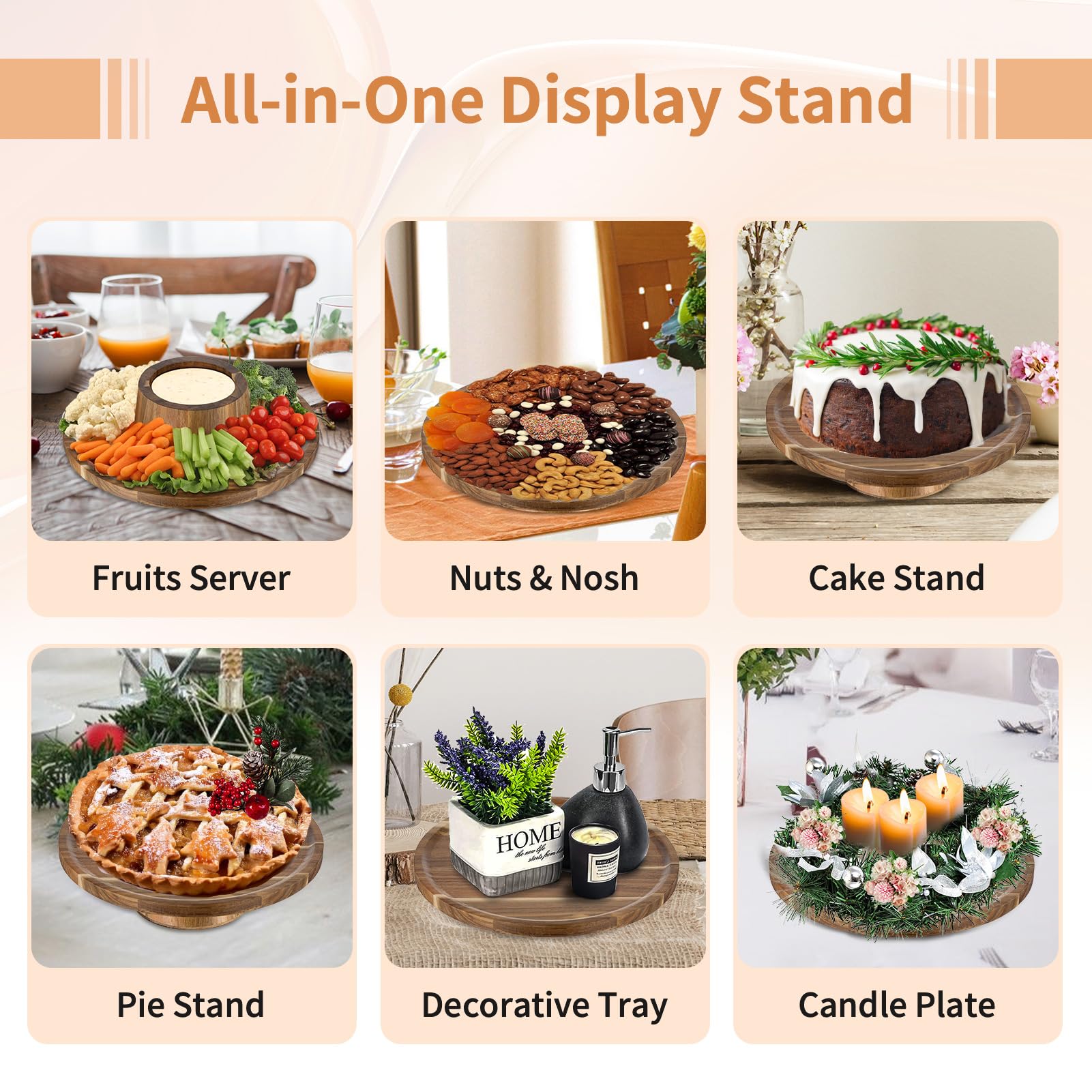 Nuptio Base Tartas Soporte Stand: Juego de 3 Madera Tarta Bandejas Expositor Cupcakes Redonda Porta Pasteles Bandeja Baby Shower Decorativas Frutero Tartera Peana Cake Portatartas Cale Boda
