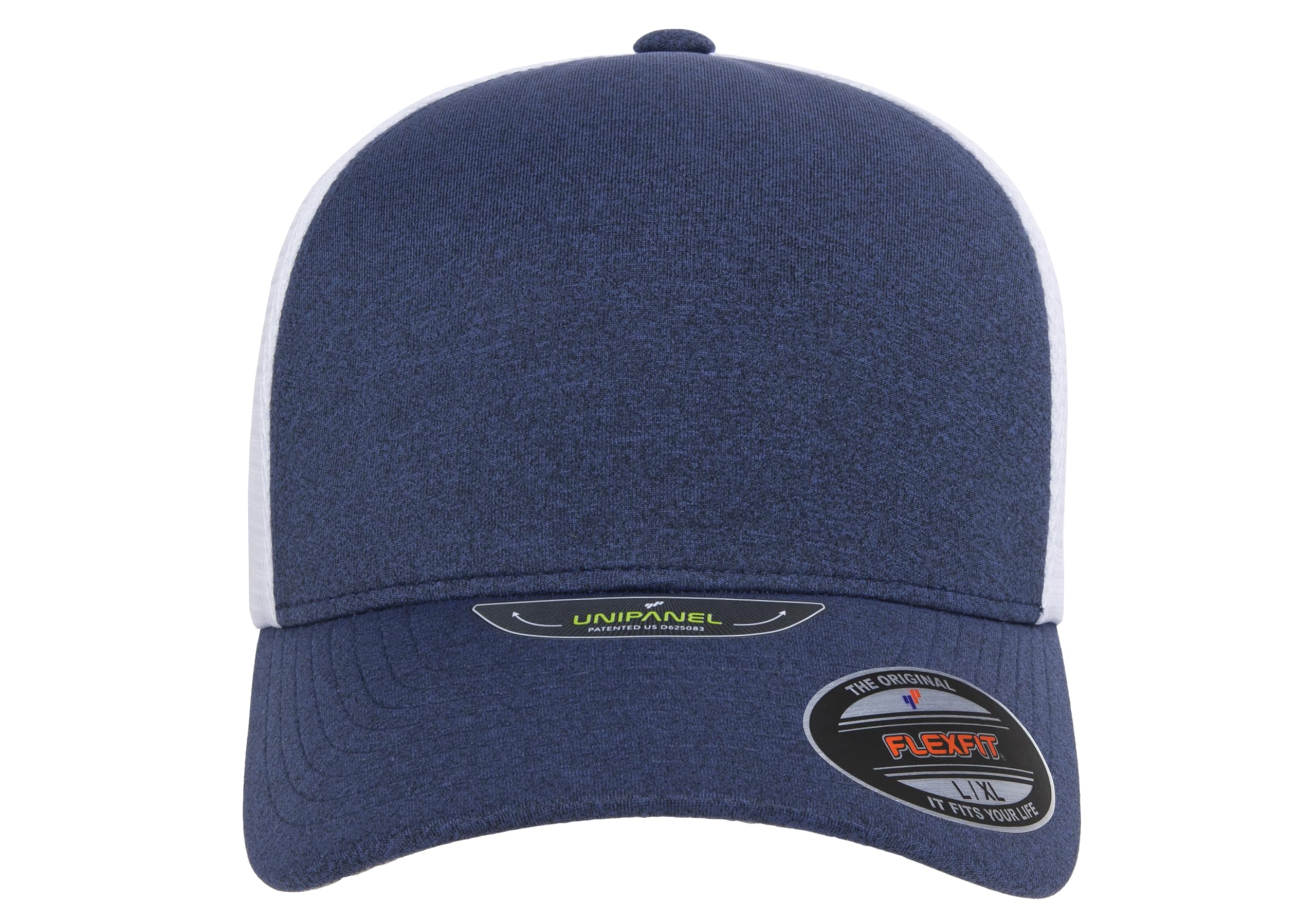 Flexfit Melange Unipanel Trucker Cap, Melange Navy/White, S-M