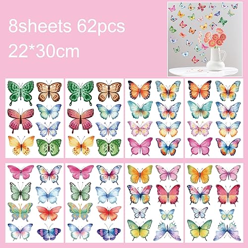 Miniatura 4 de Calcomanías de pared de mariposa de acuarela para dormitorio de niñas, calcomanías de pared para niños, bebés, guardería, decoración de bricolaje