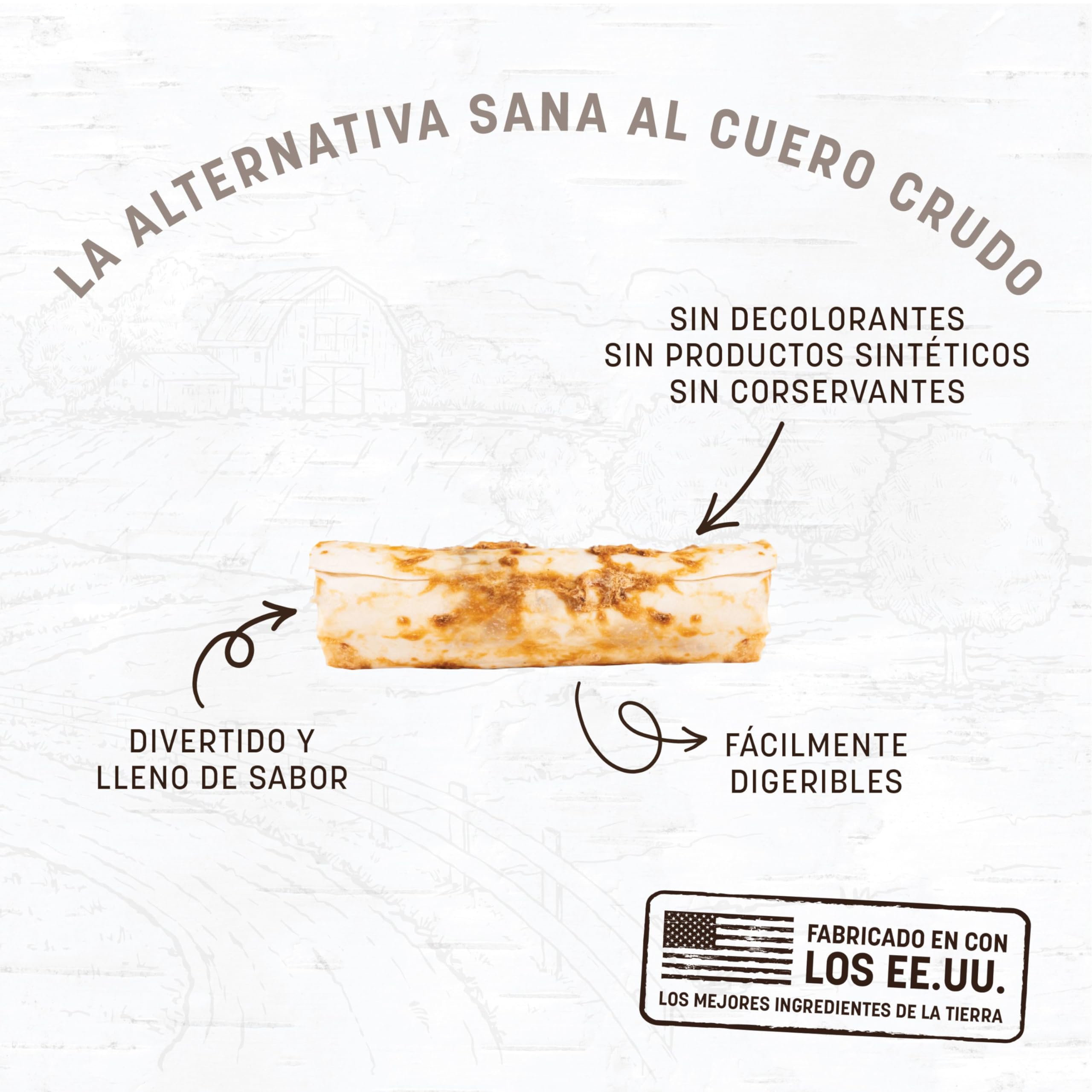 Earth Animal No Hide Golosinas masticables pequeñas con Sabor a Vacuno, Alternativa Natural al Cuero Crudo, Duradero, para Perros | Golosinas para Perros pequeños (1 Paquete)