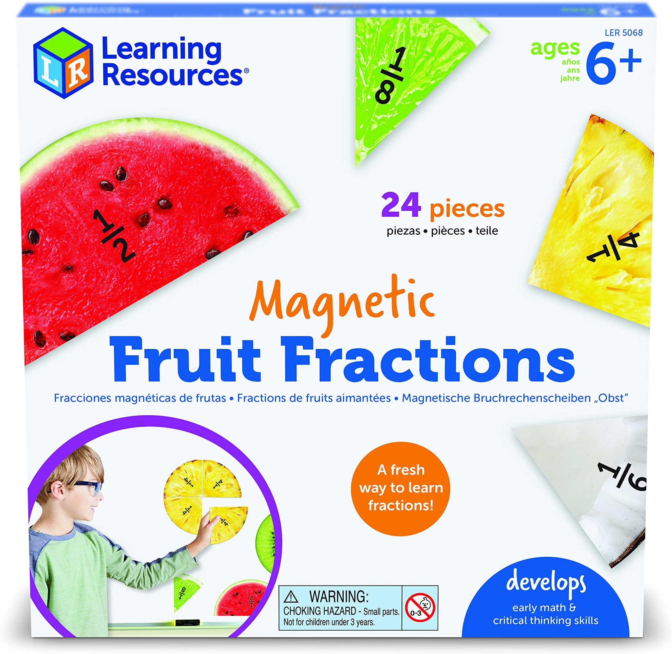 Magnetic Fruit Fractions - Math Manipulatives, Addition and Subtraction, Math Games, Fractions for Kids, Montessori Games, Classroom Must Haves, Teacher Supplies