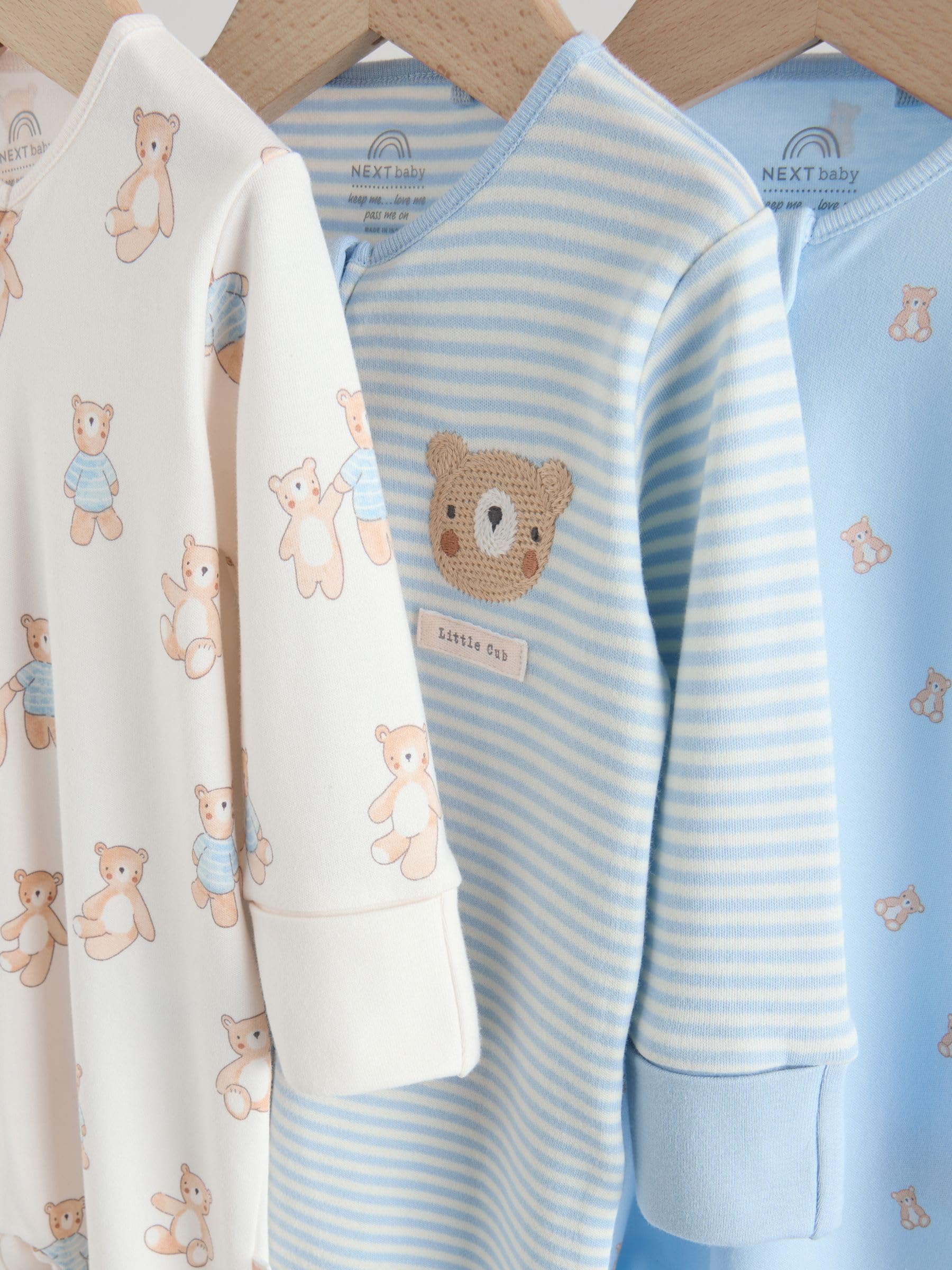 NEXT Bébé garçon Dors-Bien bébé à Zip Double Sens, Lot de 3
