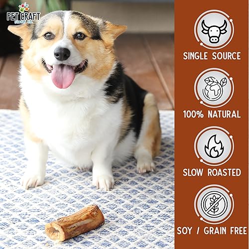 Miniatura 2 de Pet Craft Supply Buffalo Marrow Bones - Golosinas masticables para perros masticadores agresivos de larga duración, sin cuero crudo, tostado lento,
