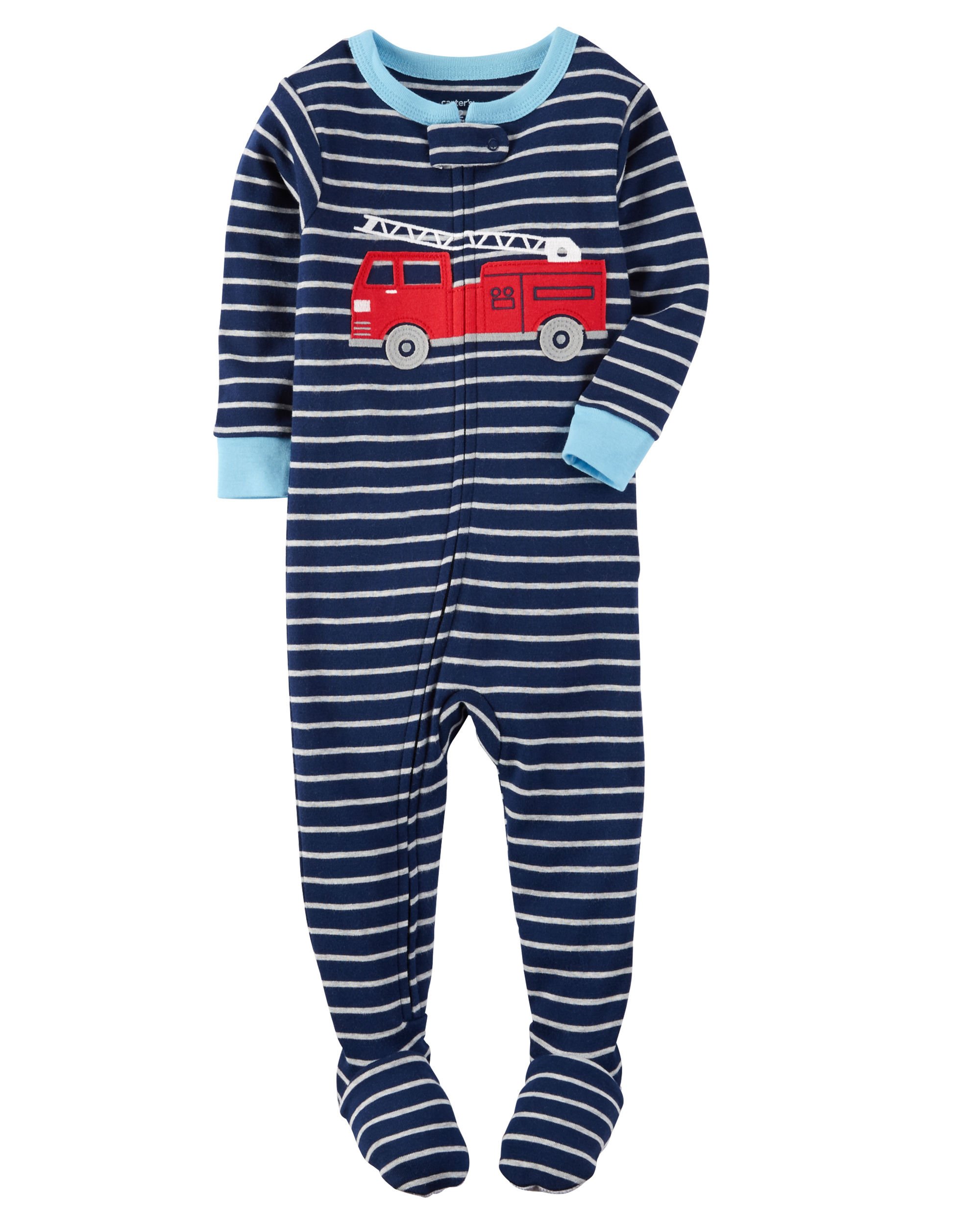 Carter's Pijama de algodón para niños, 1 pieza, Fire Tuck, 5T, camión de bomberos, 5T