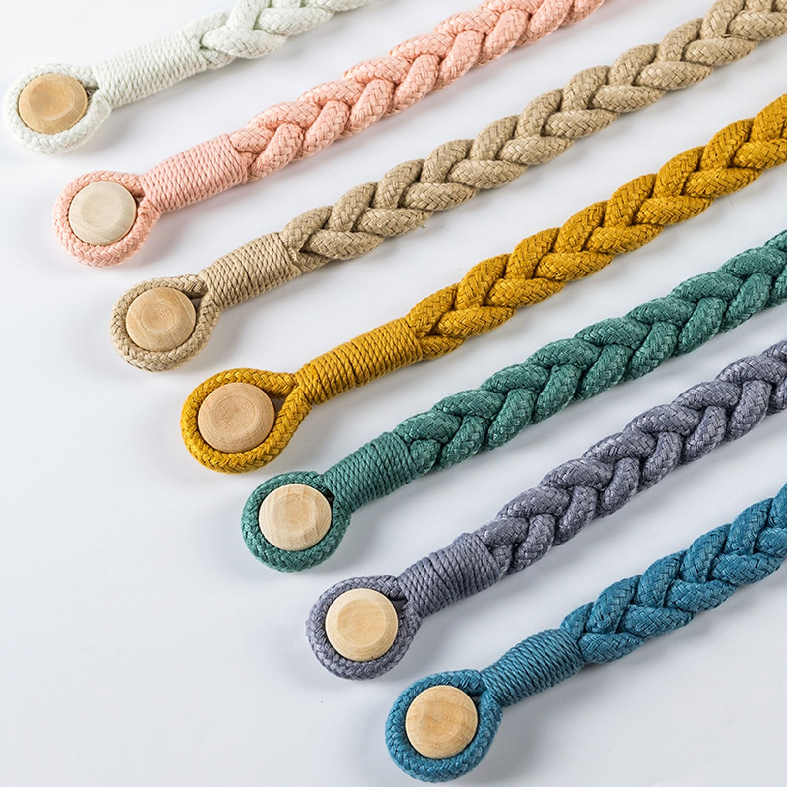 Ferma Tende con Calamita,Fascette Magnetici per Tende,Fermatenda Magnetici per Tende,Design di Corda Intrecciata Durevole,Obusto E Durevole,No Perforazione,per Tende da Interni Ed Esterni
