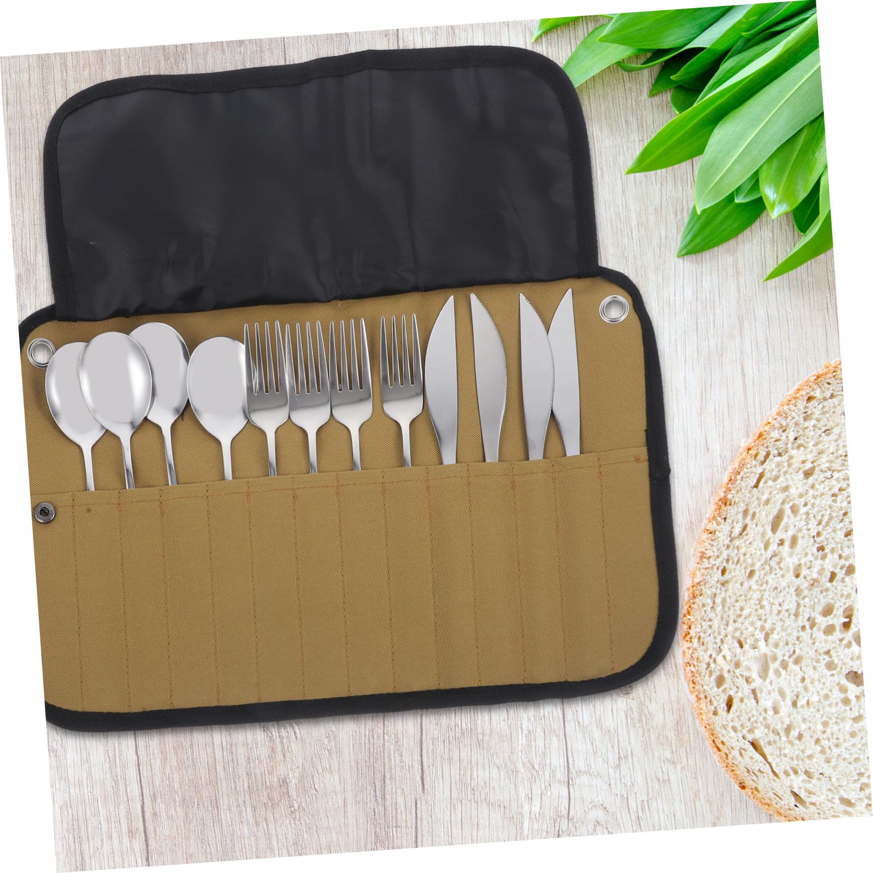 Ensemble de Vaisselle de Pique-niques 1 Set Acier Inoxydable Nylon Argenté