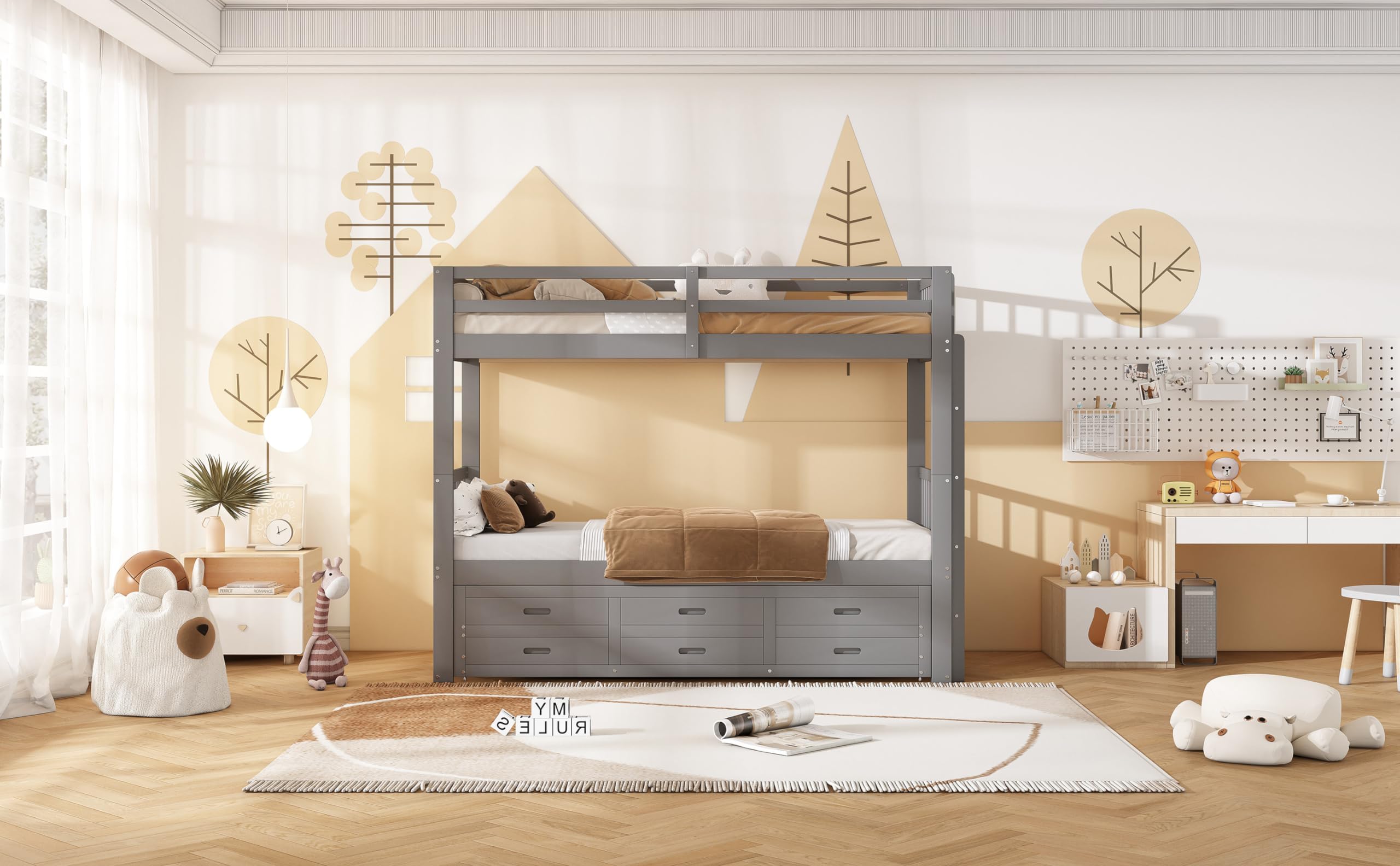 Letto A Soppalco 90x200 Cm A Castello Con Letto Estraibile E 3