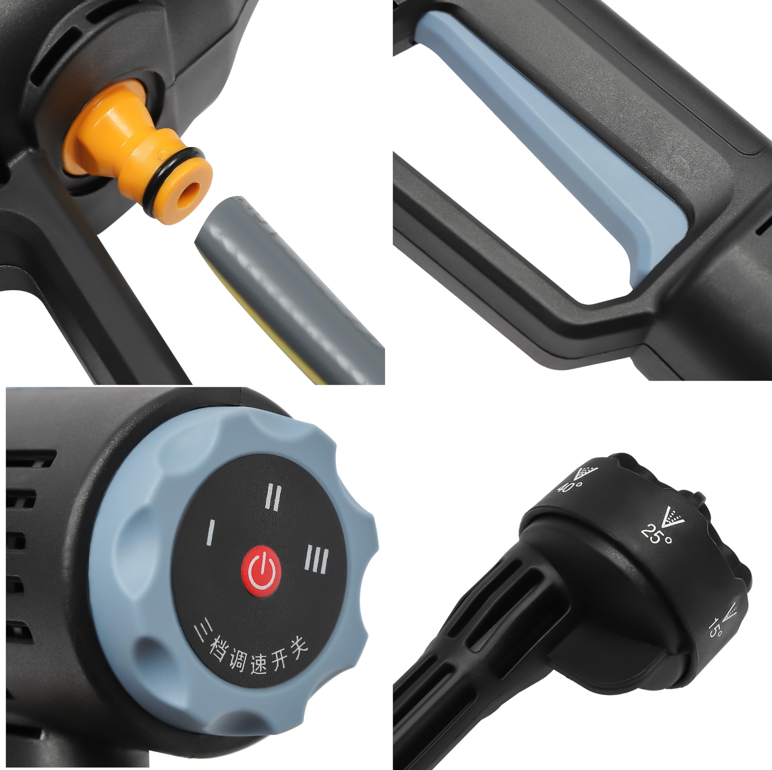 Limpiador de alta presión inalámbrico con batería de 15000 mAh y boquilla ajustable, limpiador de alta presión portátil para coche y jardín