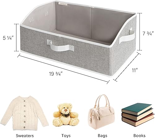 Miniatura 6 de StorageWorks Organizadores colgantes de armario de 6 estantes, paquete de 3 organizadores de armario grandes con asas