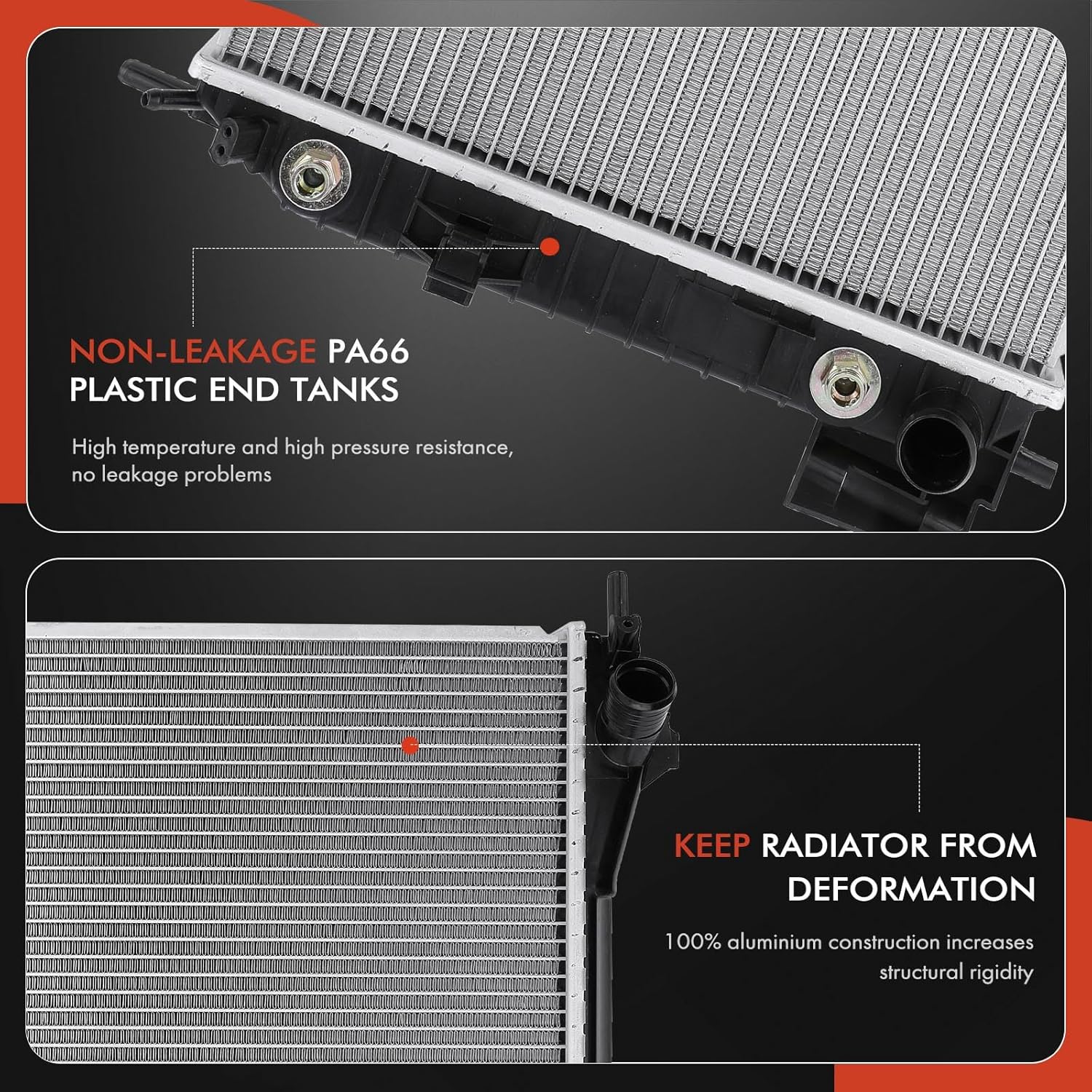 A-Premium Engine Coolant Radiator Assembly with Transmission Oil Cooler Compatible with Saab 9-3 2003-2011, 9-3X 2010-2011, 9-5 2011, 2.0L, Automatic Transmission, Replace# 24418341