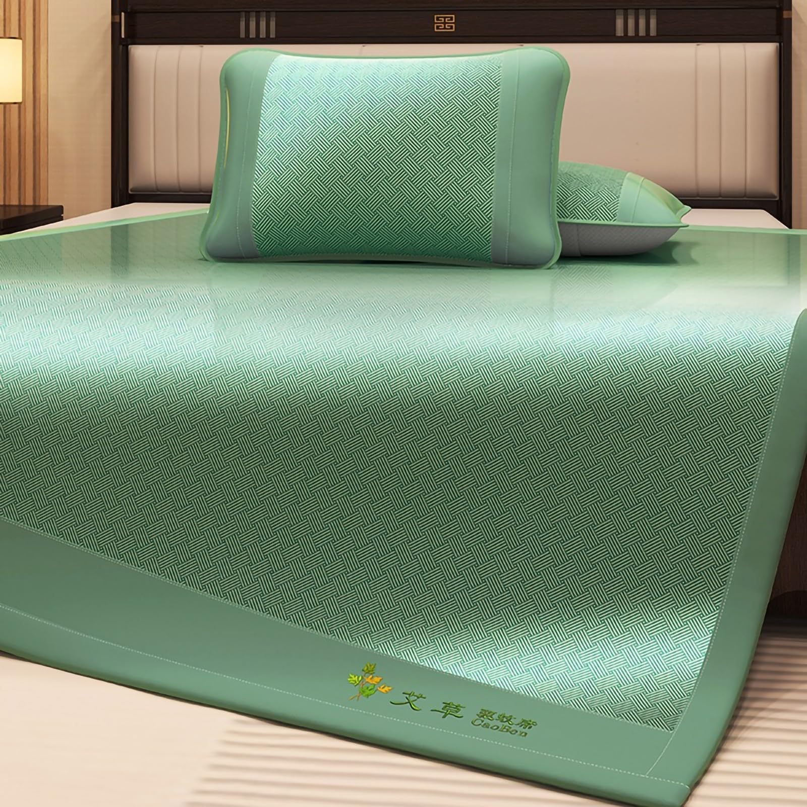 FCHZJCZYT Summer Sleeping Mat, Foldable Breathable Cool Absorb Sweat Sleeping Mat, Rattan Cooling Mat, with Pillowcase, Cooling Bed for Home School Dormitory