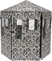 Vista 1 de Hawk Warrior Hunting Durable 72'' L X 78'' T No-Tool Assembly Camo Concealing Ground Panel Blind with Silent Magnetic Closures & Multiple Windows