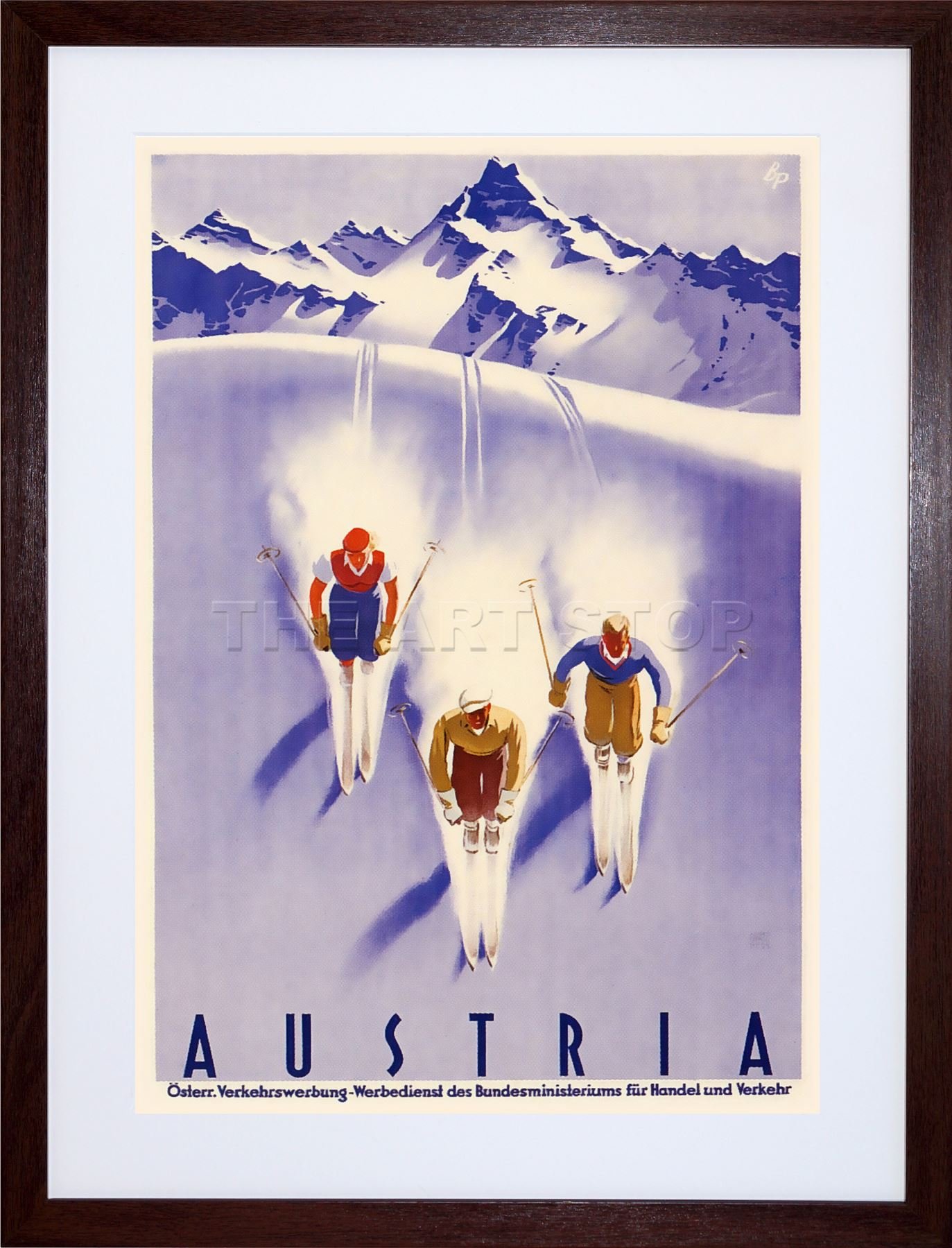 Wee Blue Coo Travel Tourism Winter Sport Austria Ski Snow Alps Picture Framed Wall Art Print
