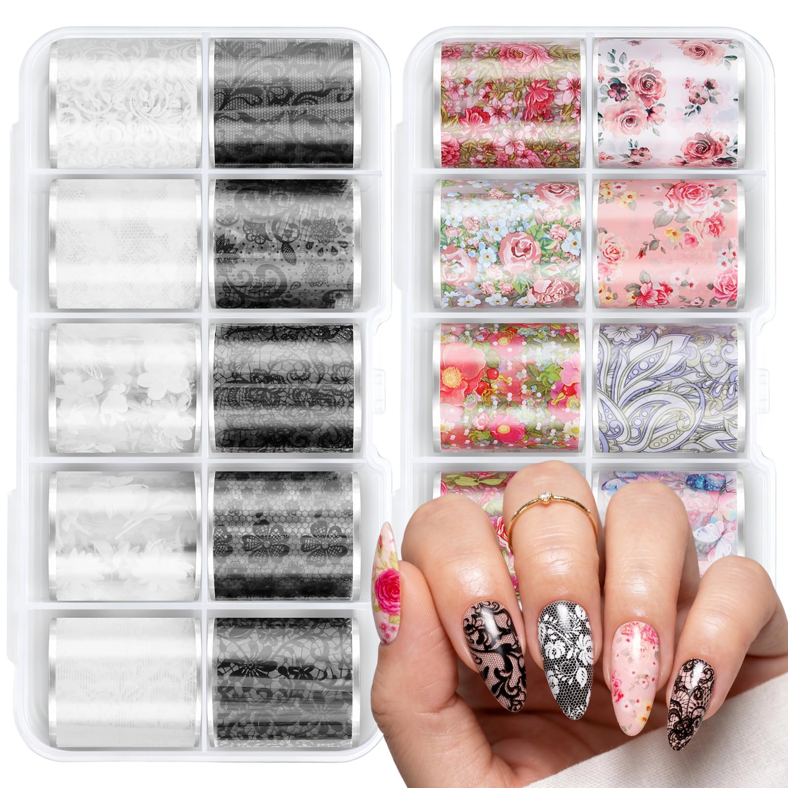 MelodySusie Lace Nail Foil 20 Rolls