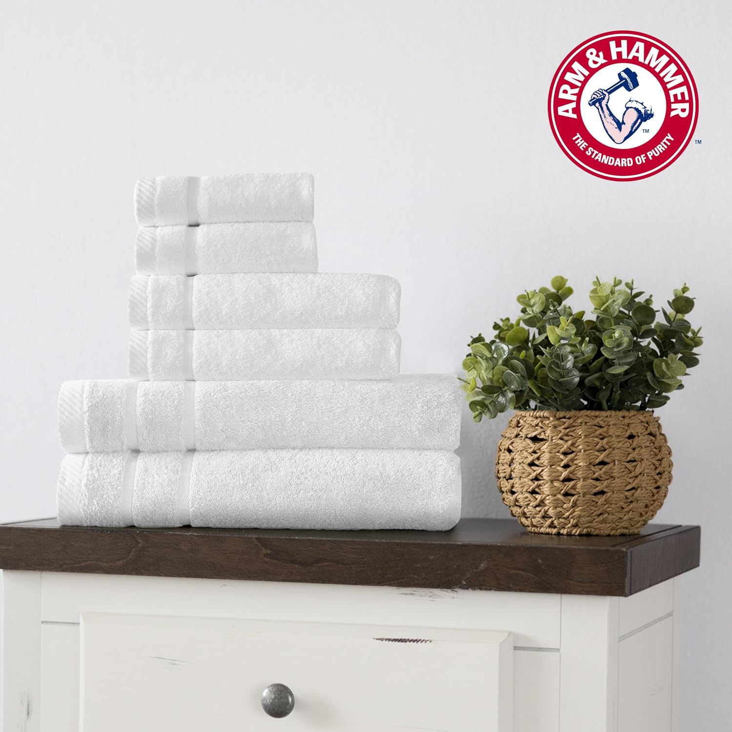 Arm & Hammer Super Soft Bath Towel Set, 6 Piece, Grey