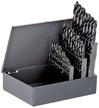 Chicago Latrobe 45640 150ASP Heavy Duty Jobber Length Drill Set, 135 Degree, Steam Oxide, 29 Piece