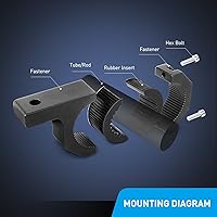 Vista 6 de Nilight 90020B Juego de 2 soportes de montaje para luz LED todoterreno, abrazadera de tubo de barra horizontal, soporte de techo, jaula, 2 años