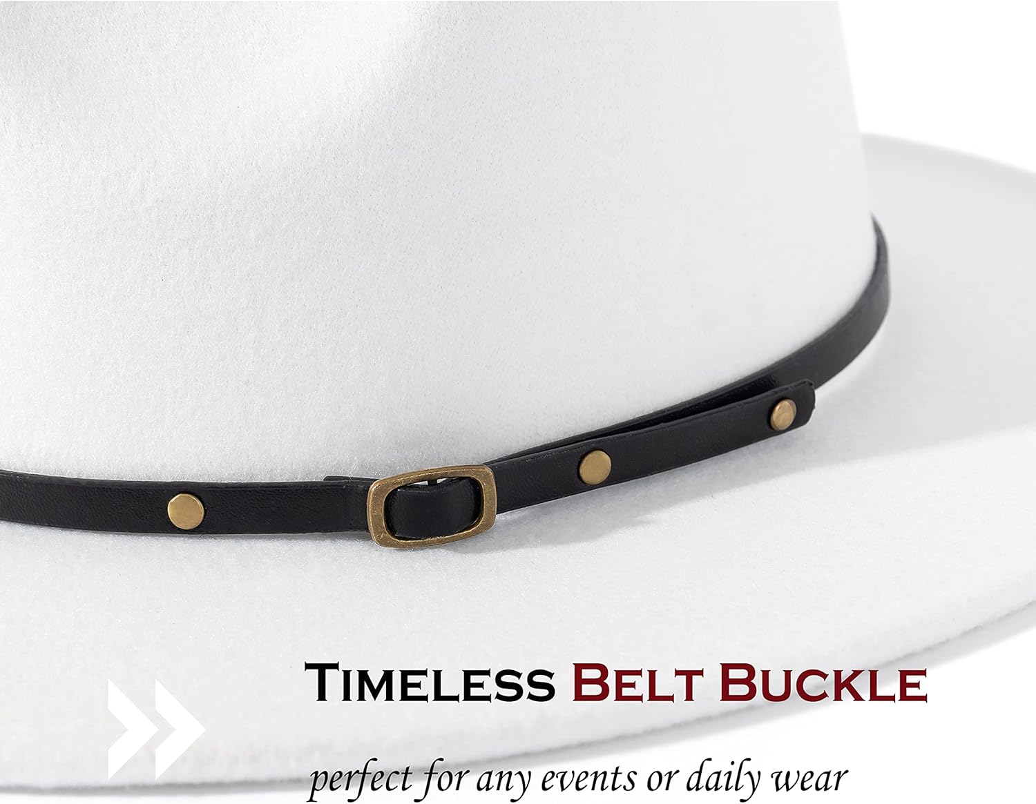 Lisianthus Women Belt Buckle Fedora Hat - Image 3