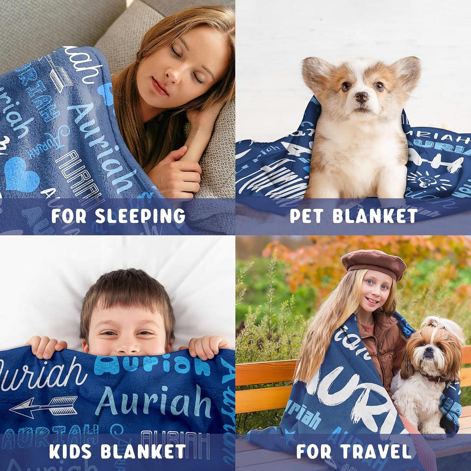 Vsmoedb Customized Baby Blanket with Name, Name Blankets Personalized Baby Personalized Baby Blankets for Boys Girls, Baby Blanket Personalized Gift for Birthday Christmas 60"x50"