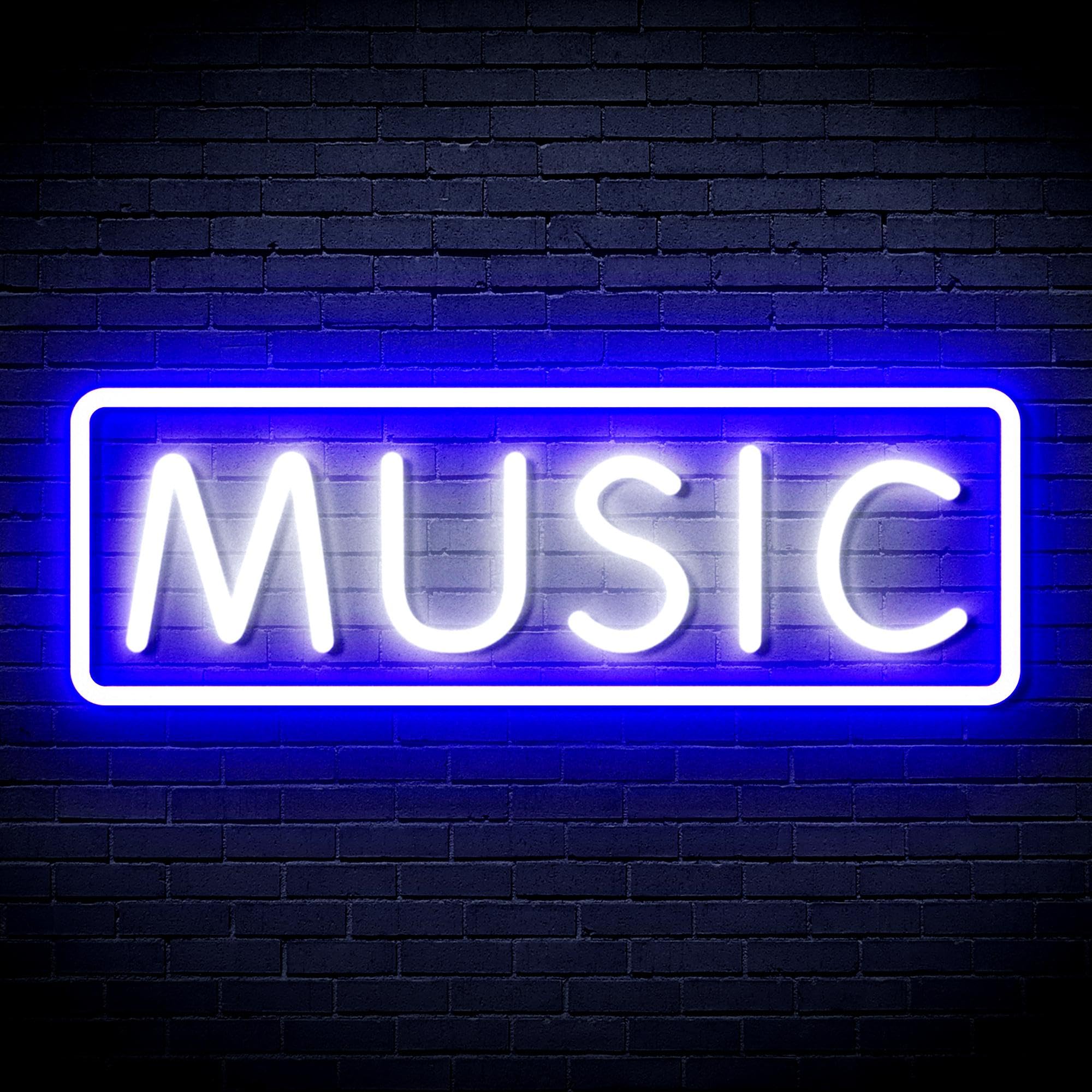ADVPRO Music Sign Flex Silicone LED Neon Sign - White & Blue - st16s42-fnu0076-wb — image 1
