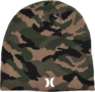 Hurley Men's Icon Staples Beanie - Lightweight Cable Knit Winter Hat, Classic Loose Fit for Versatile Style & Warmth