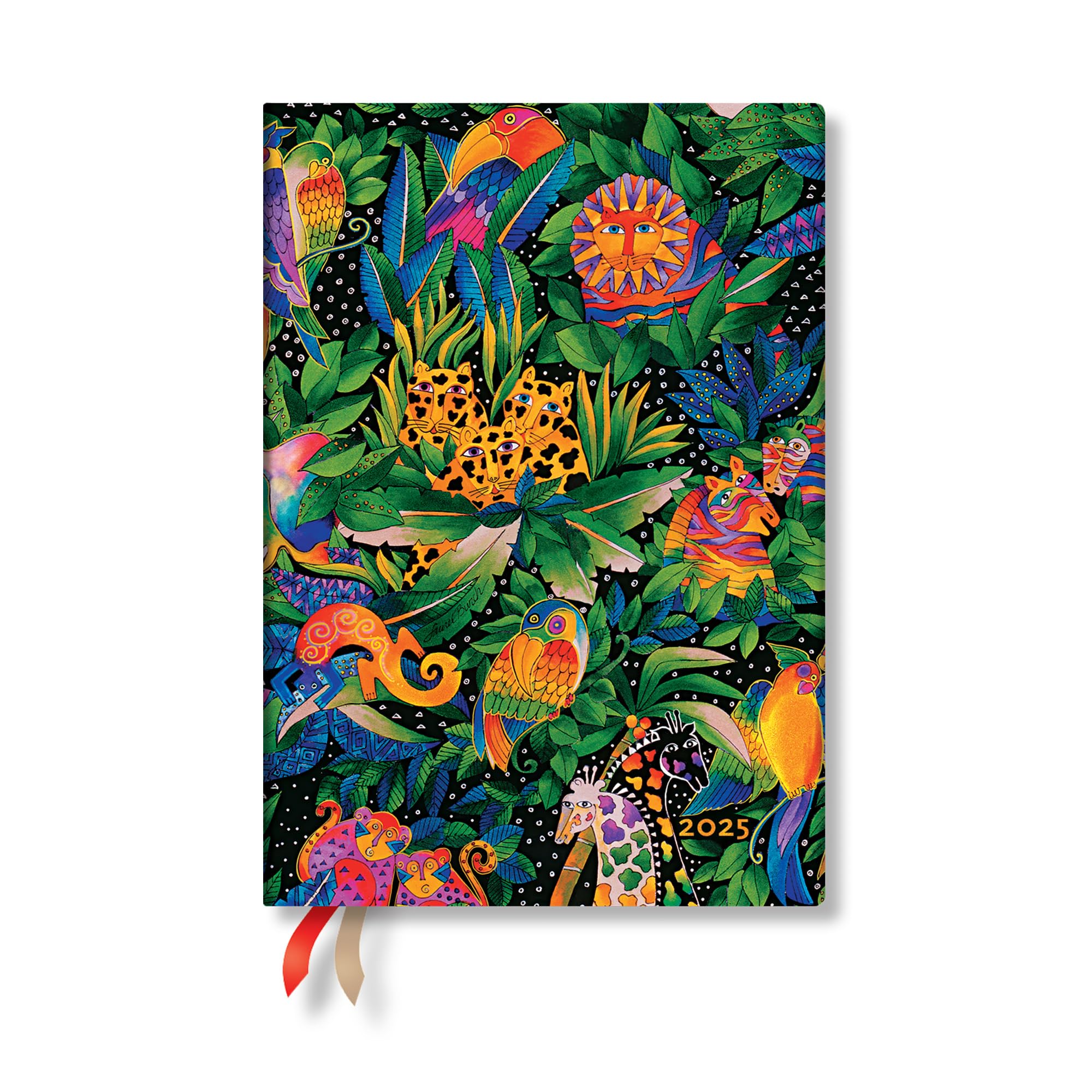 Paperblanks | 2025 Weekly Planner | Jungle Song | Whimsical Creations | 12-Month | Midi | Horizontal | Elastic Band | 160 Pg | 100 GSM