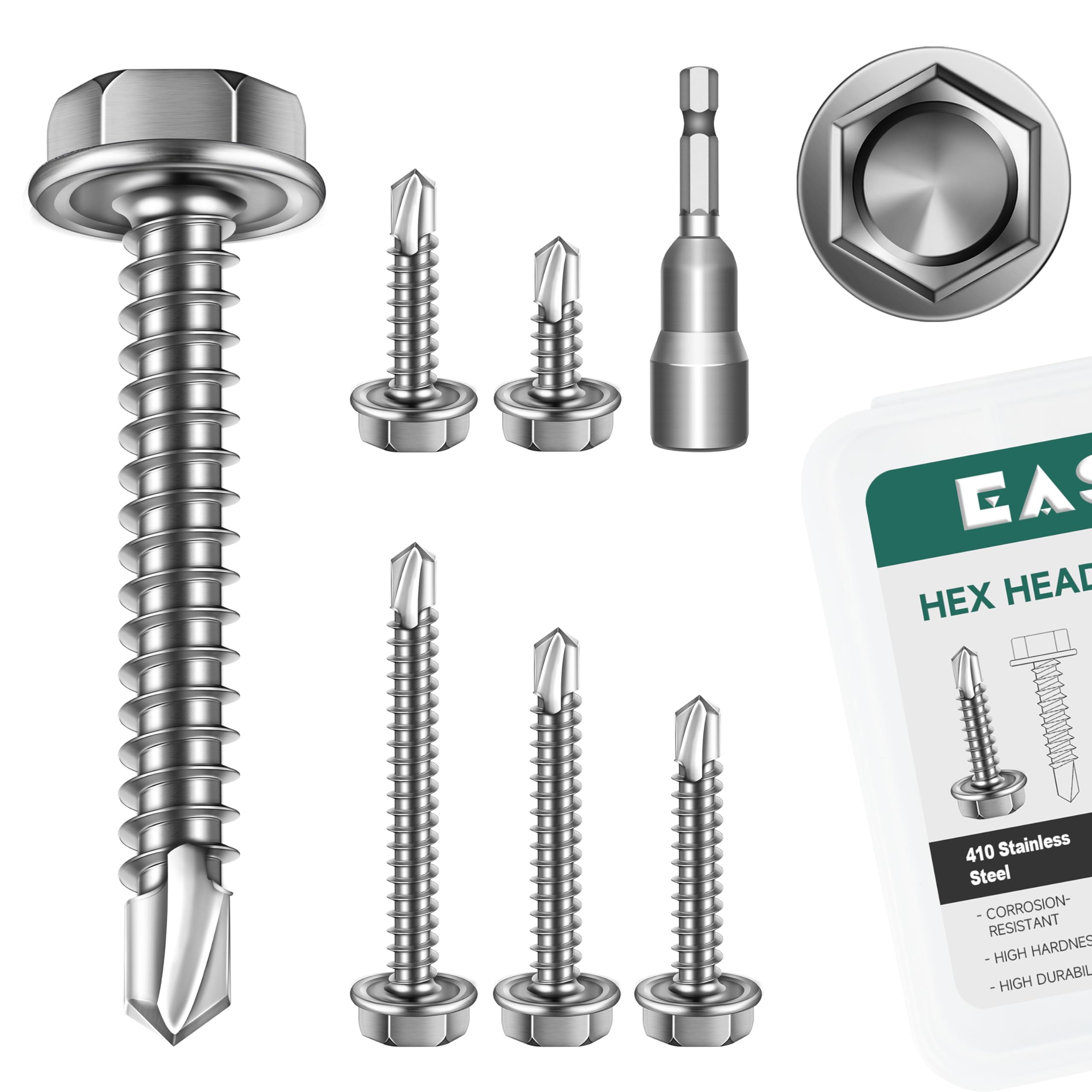 110PCS Stainless Steel Self Tapping Screws - Sheet Metal Fasteners -1