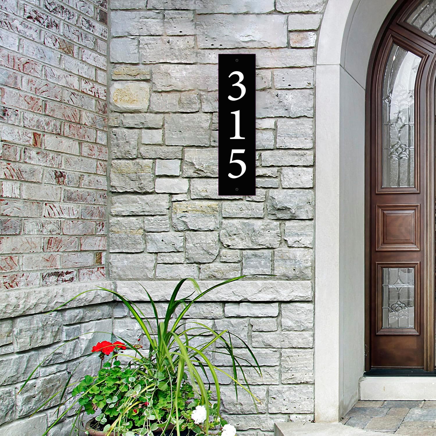 Custom Address Number Sign, Personalized Modern House Number Plaque for Home Address Outside Sign, 5x19 Inches, 3 Caracters, ACM, Fade Resistant, Made in USA