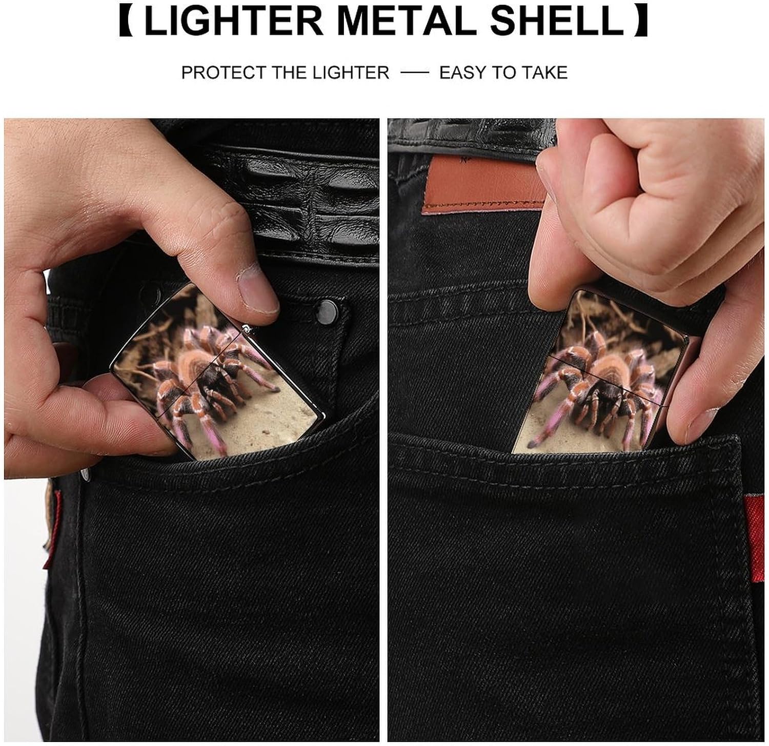 Large Mexican Pink Tarantula Lighter Case Cover Holder Lighter Sleeve