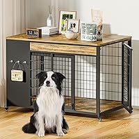 Vista 1 de Mueble de jaula para perros de 38", jaula para perros con marco DIY, perrera interior con puerta corrediza, mesa auxiliar de jaula para perros