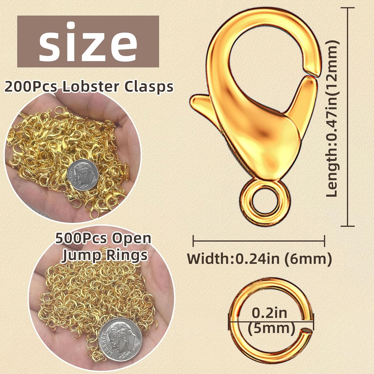 700Pcs Lobster Claw Clasps and Open Jump Rings Set,Lobster Clasps for Jewelry Making Bracelet Clasp and Closures for DIY Necklace Jewelry Anklet
