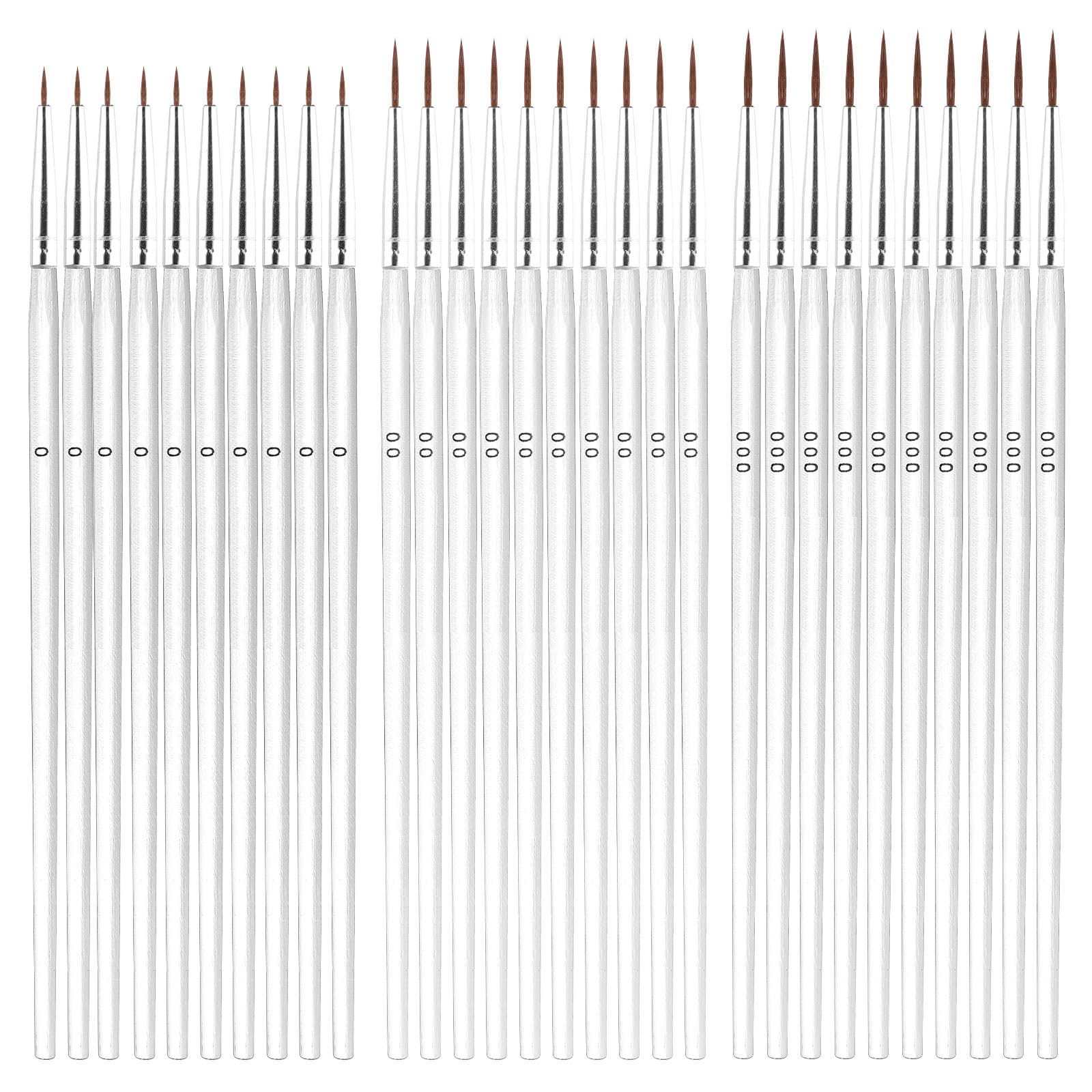 Set De 12 Pinceaux Très Fins Cobee - Pour Nail Art, Peinture Modèle, Détails - Tailles 0, 00, 000