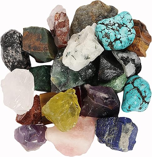 Cristales curativos naturales crudos, piedras ásperas para hacer rodar, cabbing, pulido, envoltura de alambre, curación de cristales Wicca y Reiki,