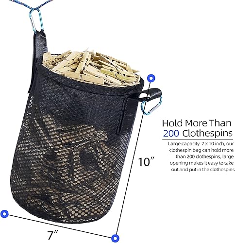 Miniatura 2 de Soporte para bolsa de ropa en el exterior, múltiples métodos de colgar, bolsa con cierre de cordón, ventilación y resistencia a la humedad,