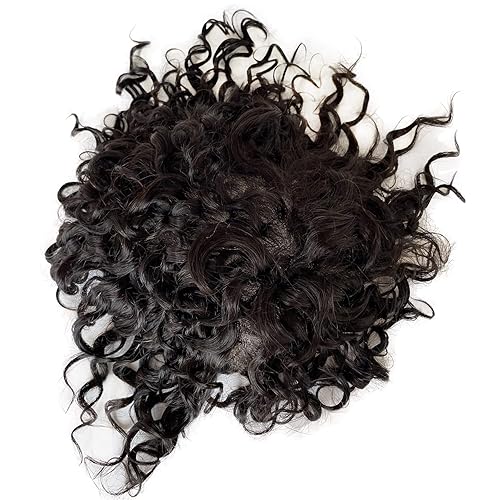 Miniatura 6 de Full French Lace Toupee Loose Wave Europeo Cabello Humano Sistemas de Reemplazo para Hombres Hairpiece 10x8inch #1B Color Negro