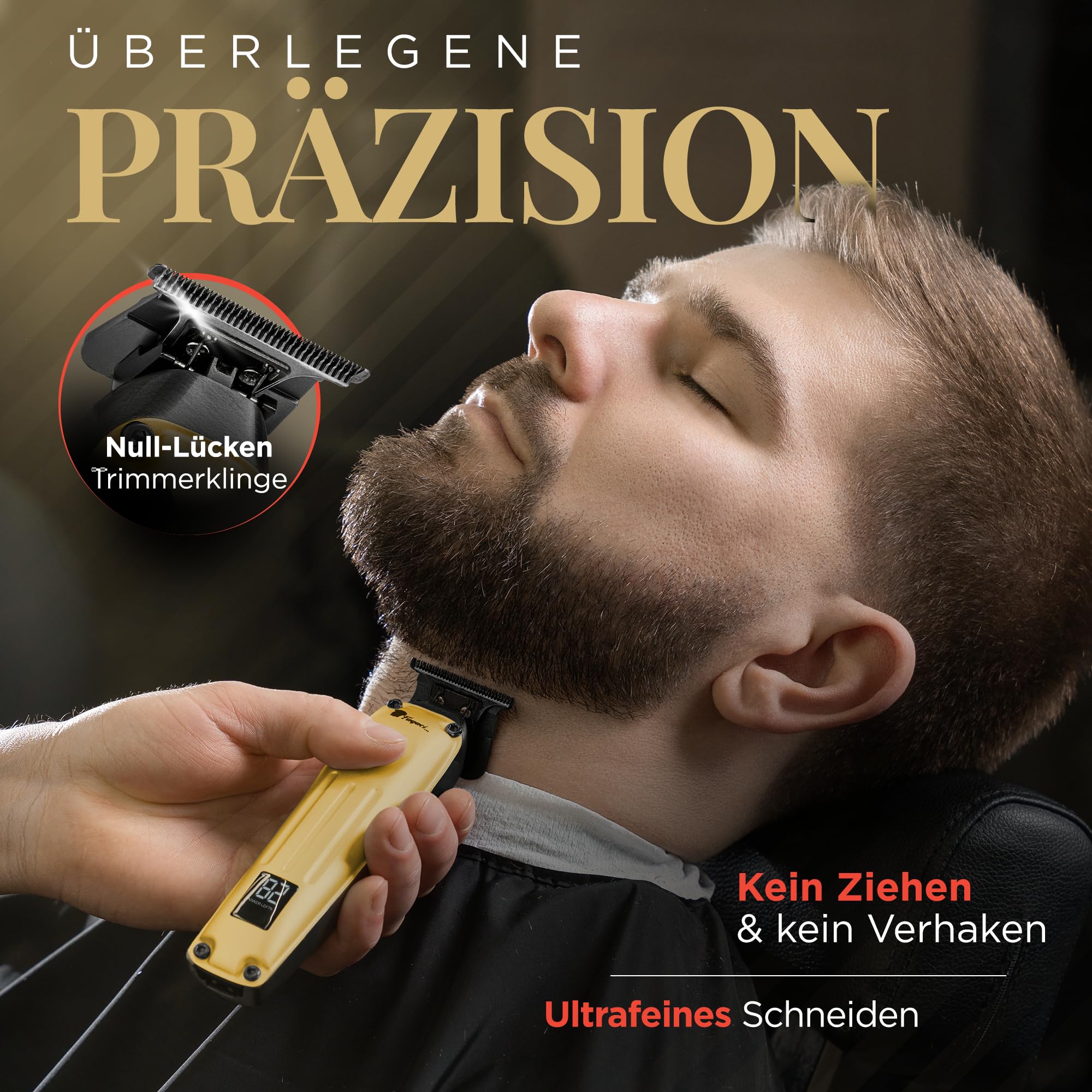 Fagaci Haarschneidemaschine und Trimmer, Fade und Taper Wechselklingen | Klingen einfach wechselbar, drücken und einklicken, Präzise Linien und Fades, Kühler Schnitt ohne Überhitzung