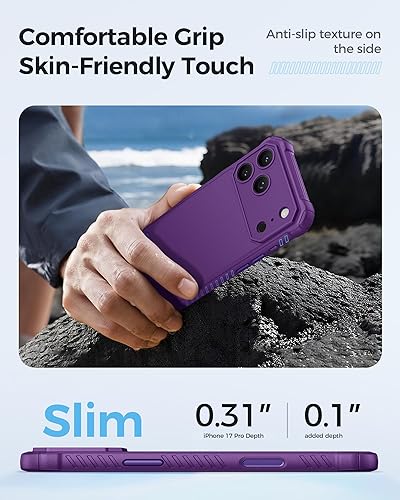 Miniatura 7 de Funda para iPhone 17 Pro con soporte y botón de control de cámara, compatible con MagSafe y protección completa de la cámara, funda delgada de