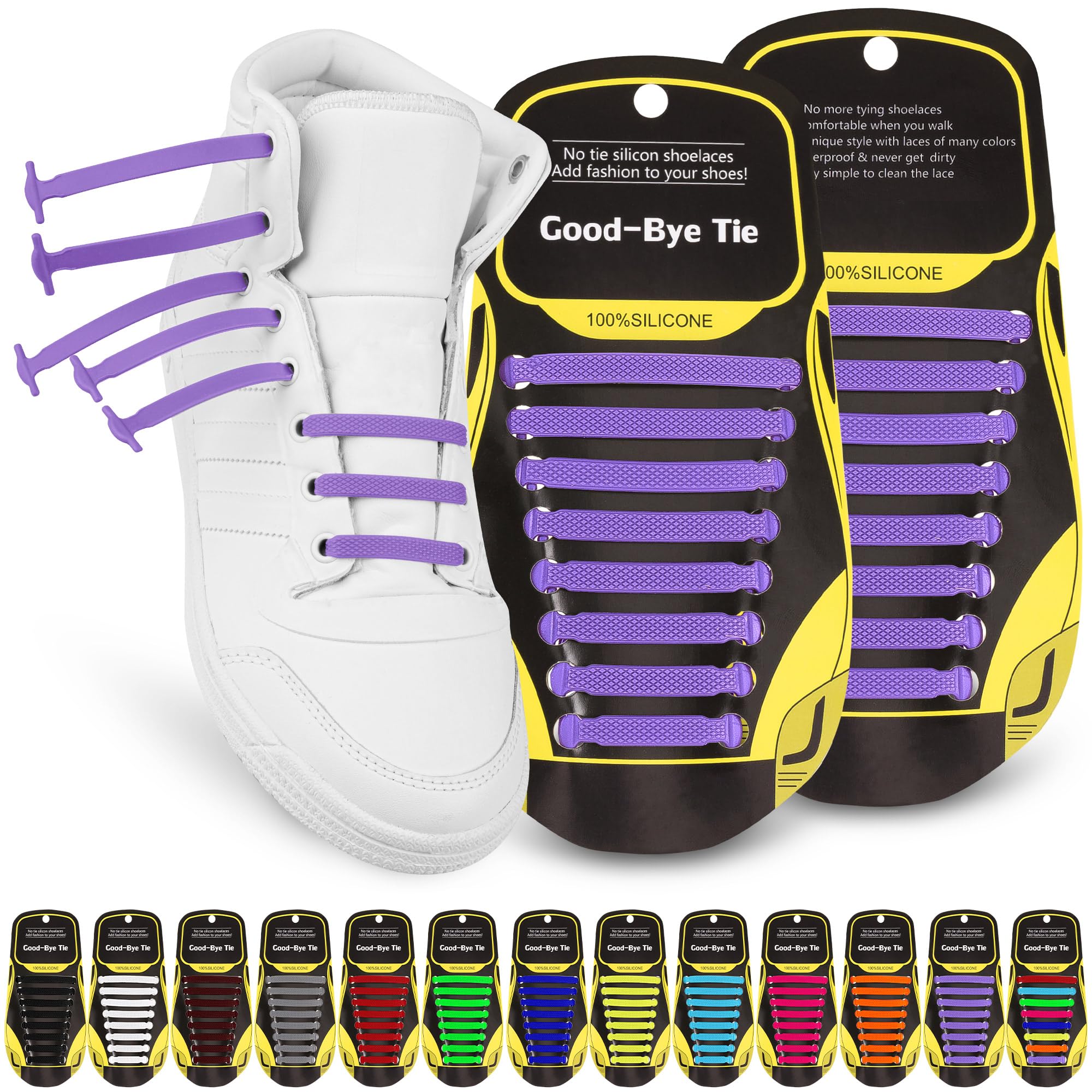 SULPO Elastische siliconen schoenveters, zonder strikken, siliconen veters, strikloze schoenveters, rubberen veters voor alle schoenen, kinderen en volwassenen, wit X3, Eén Maat