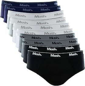 Kit 10 Cuecas Slip Algodão Cotton Hipoalergênica Masculino Mash