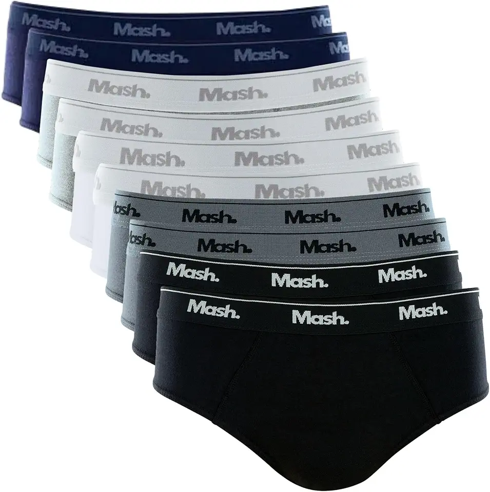 Kit 10 Cuecas Slip Algodão Cotton Hipoalergênica Masculino Mash