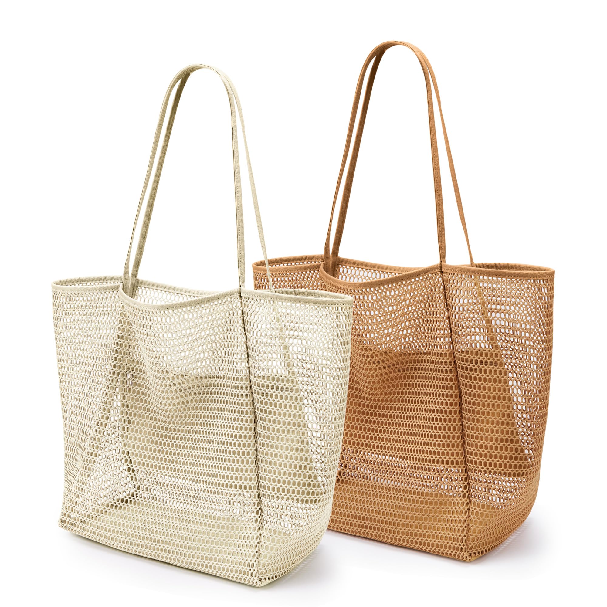 KALIDI BeachNylon Mesh Tote Bag Casual Tote Bag Hobo Women Foldable MAX 23L Shoulder Bag For Beach Picnic