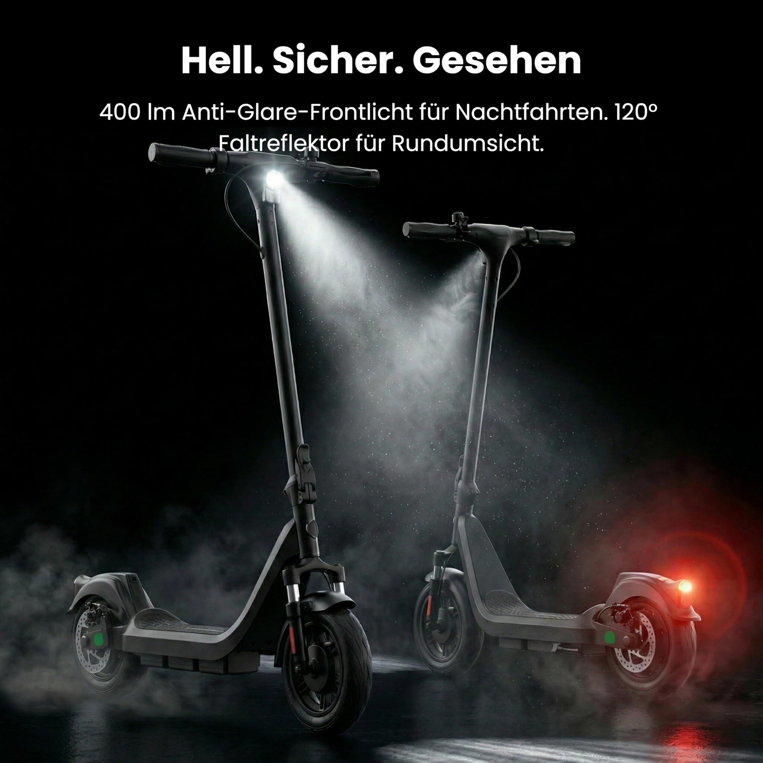 LAELIN E Scooter mit Straßenzulassung ABE, Elektroroller 500W Motor, 10 Zoll Gel Reifen, 35-45 km Reichweite, Vorderradfederung, Doppelbremse & TCS, IPX4