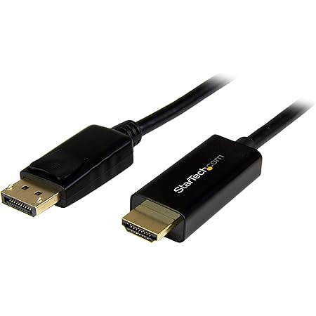 Amazon Co Jp Startech Com Displayport Hdmi変換アダプタケーブル 2m 4k対応 ディスプレイポート オス Hdmi オス Dp2hdmm2mb パソコン 周辺機器
