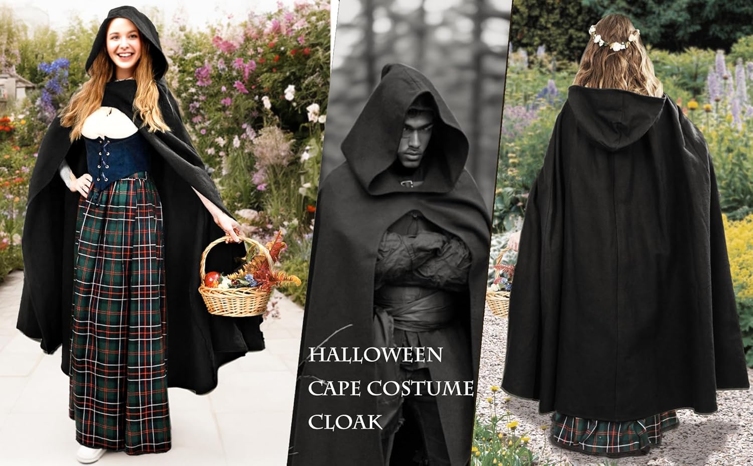 GOLDSTITCH Medieval Cloak Renaissance Hooded Vintage Cape Costume Deluxe Halloween Adult Cape Cloak - Image 6