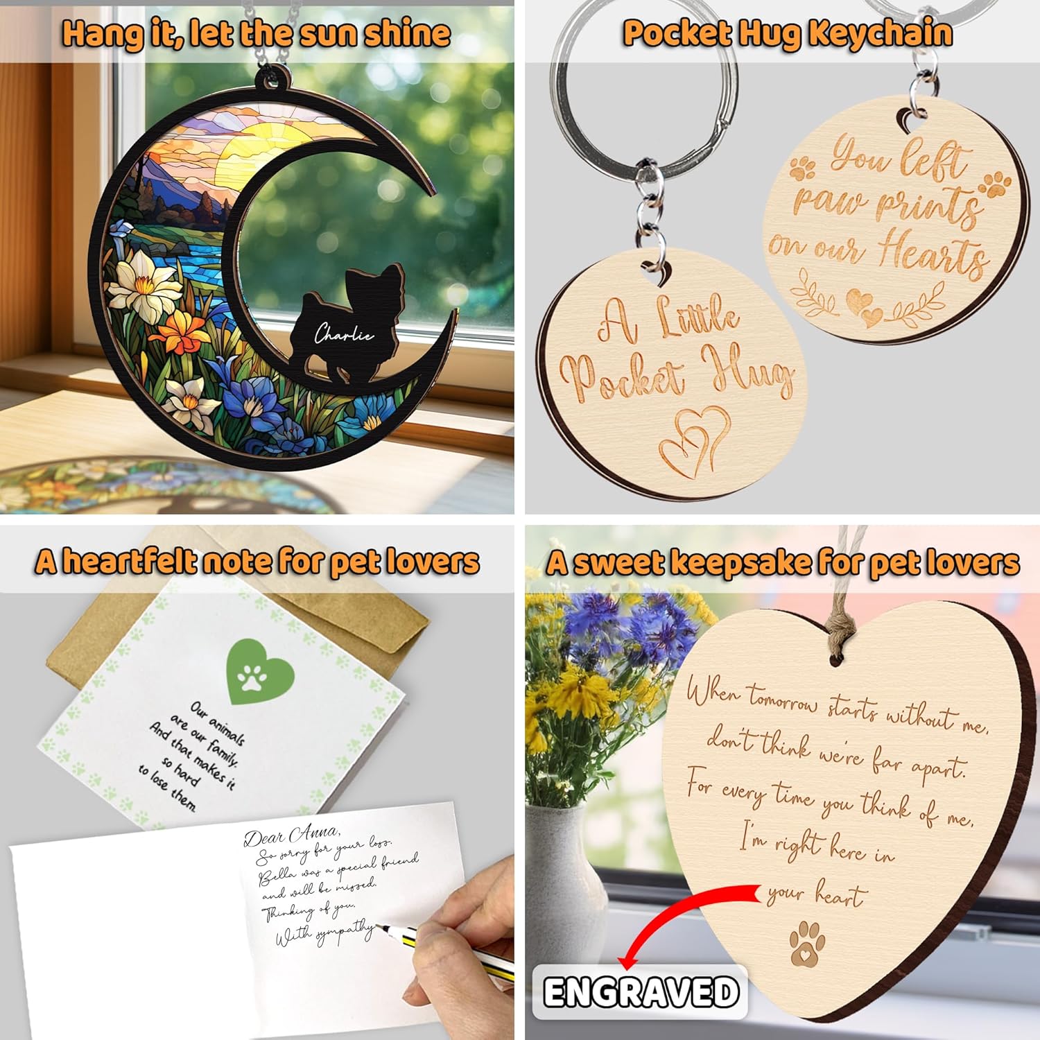 6'' Yorkshire Terrier Memorial Suncatcher, Custom Name, Pet Ornament Window Car Hanging, Sympathy Gift for Loss of Pet, Passed Away Remembrance Gift for Dog Lovers 40-SS1