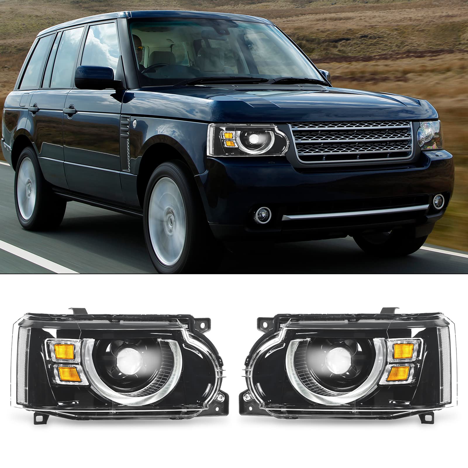 Amazon.co.jp: DRL ヘッドライト Defender デザイン ウインカー ヘッド