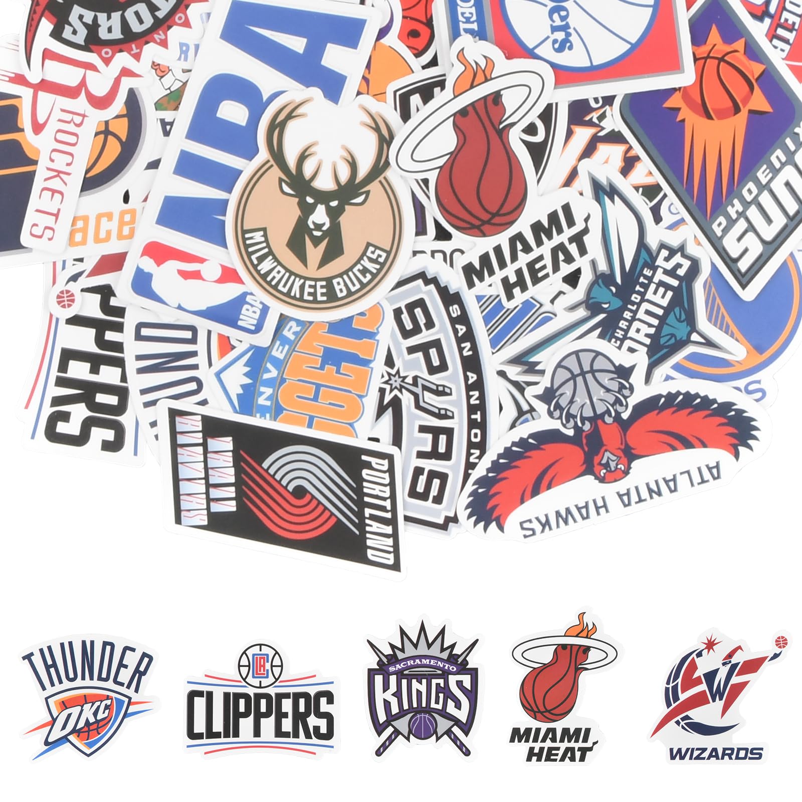 volumoonBasketball Team Themed Stickers - 32 Piece Pack, Waterproof & Durable Vinyl for Laptops, Water Bottles, Scrapbooks, Skateboards & Cars