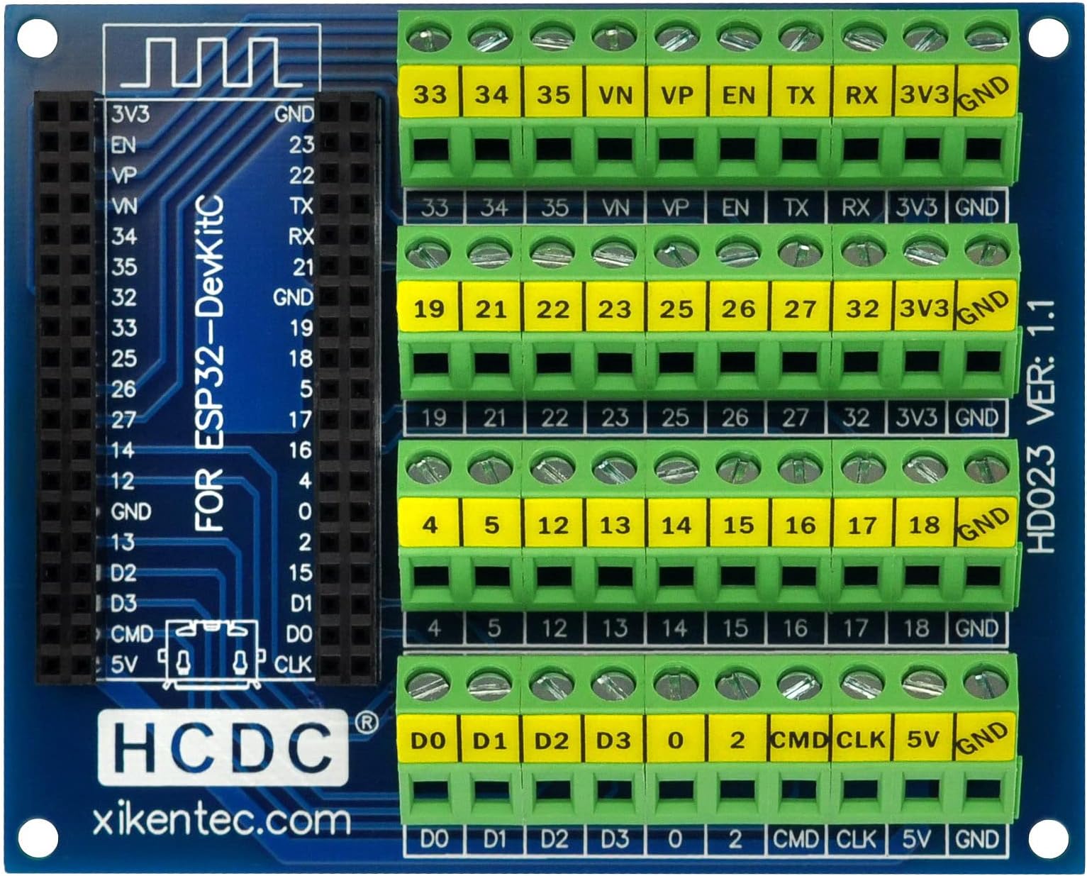 Screw Terminal Block Breakout Module Board for ESP32-DevKitC