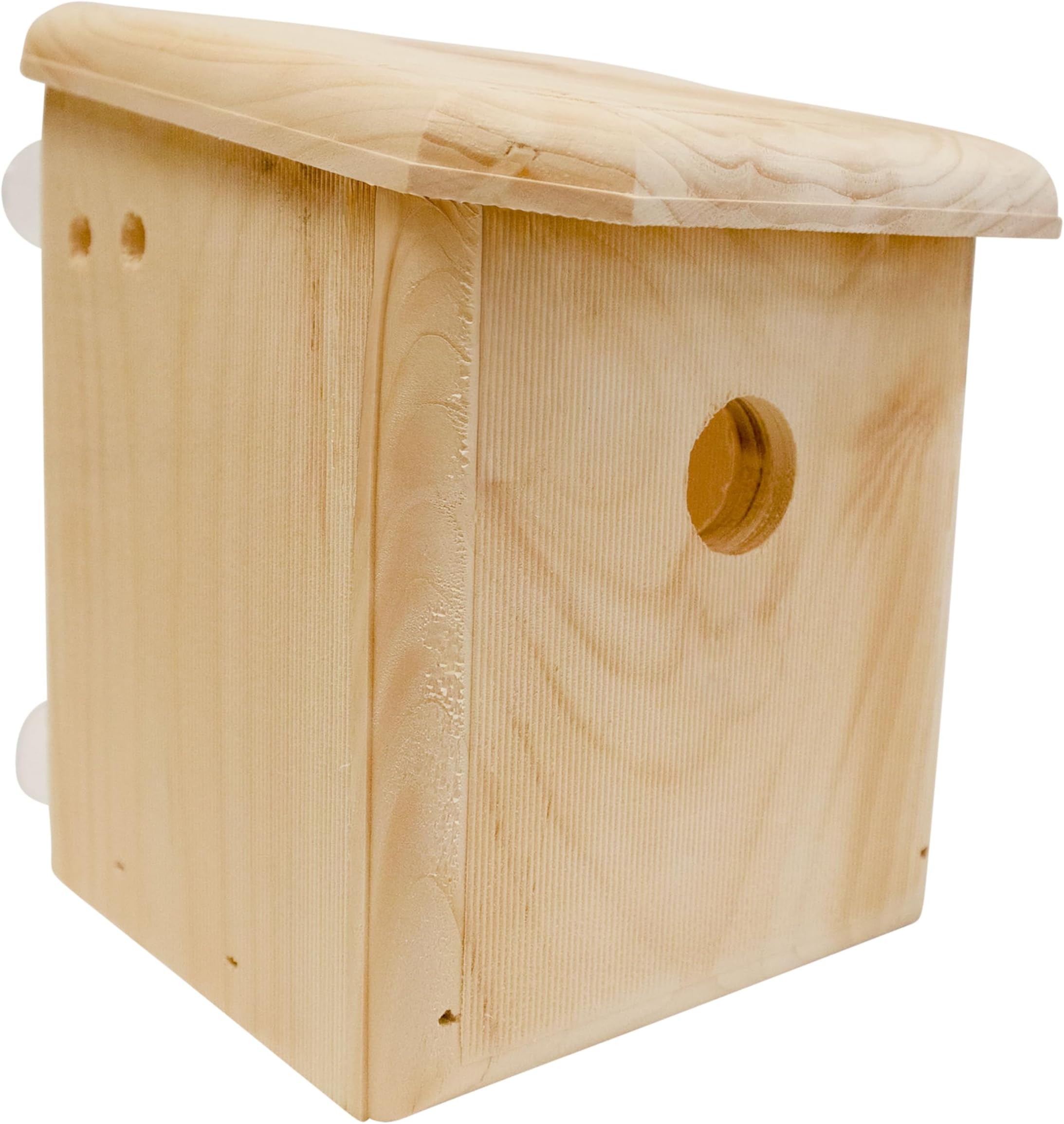 Coveside Window Nest Box Birdhouse | View Nesting Birds Up Close | 1.25" Entry | Suction Cup Mount | Clear Viewing Panel | Eastern White Pine | Made in USA | Indoor Bird Watching Gift